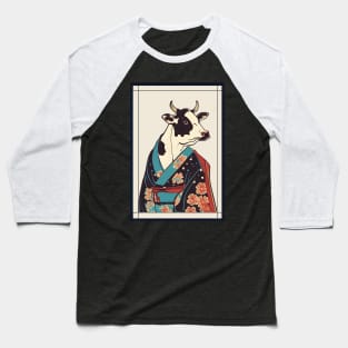 Cow japanese with kimono vintage Baseball T-Shirt